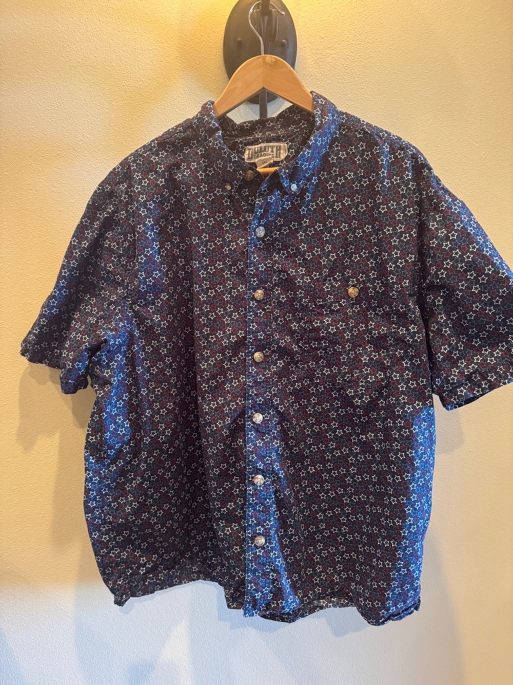 Duluth Trading Co. men’s short sleeve button down stars 3XL